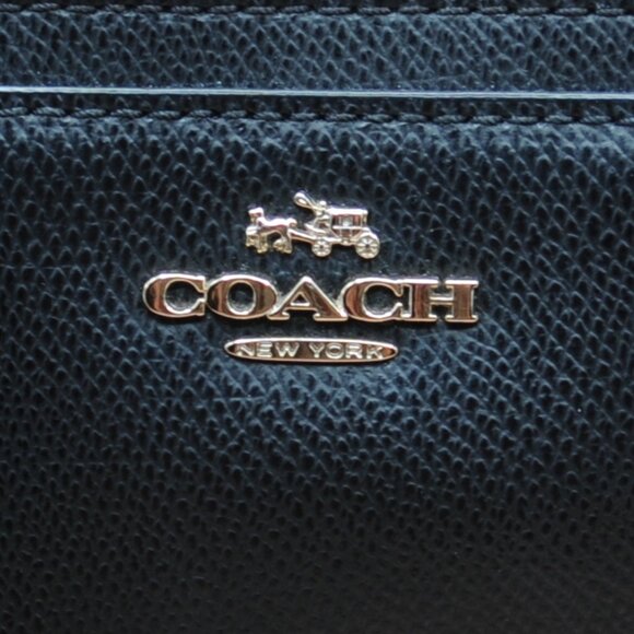 Coach Leather Tote Bag, Black/Gold - Picture 9 of 10